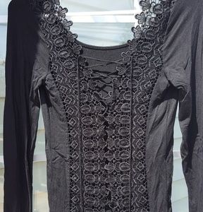 Corset back lace up shirt